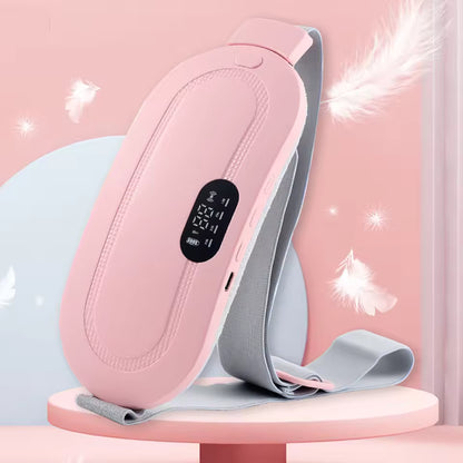 Portable USB rechargeable heated belly wrap for period cramp and back pain relief