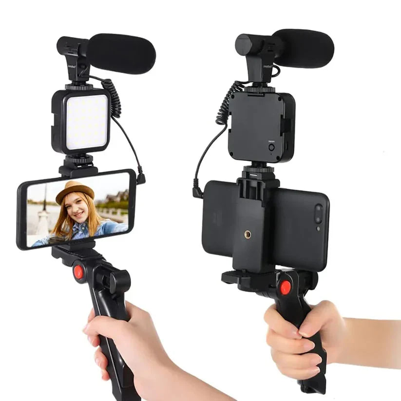 AY-49 Video Making and Vlogging Kit - Tripod, Microphone & LED Light
